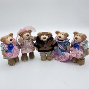 VTG Furskins Teddy Bear Mini 5" jointed Poseable Flocked W/clothes Xavier Robert